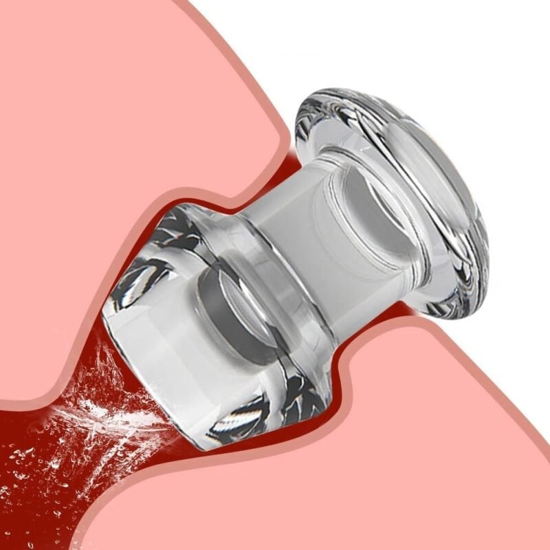 Hollow Vaginal Speculum Peeking Anal Butt Plug, Vagina Expander Tunnel Transparent Anus Dilation Dilator BDSM Enema Sex Toys for Adult Women Gay Men