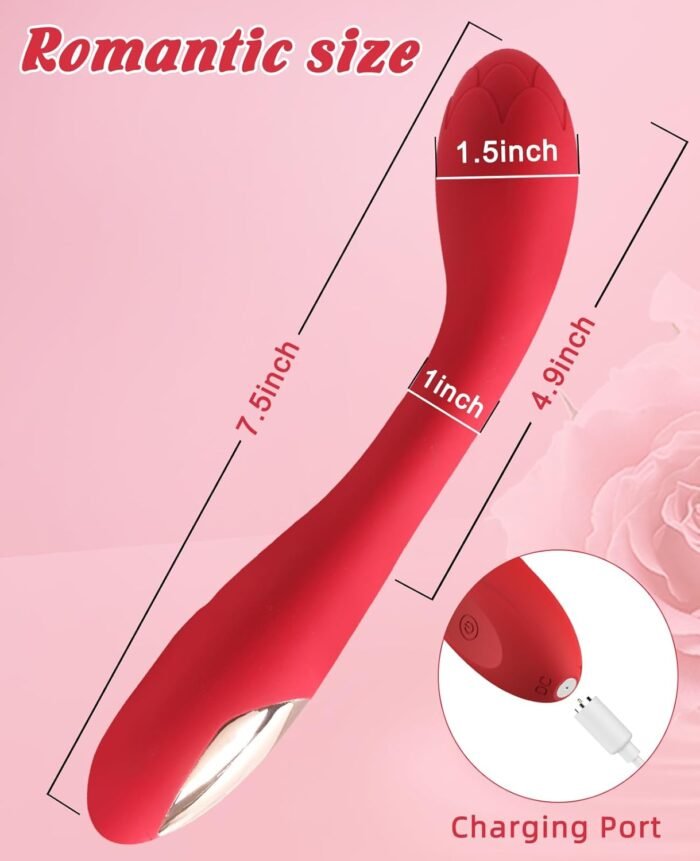 Alovegarden Clitoral G-Spot Powerful Rose Vibrator, Waterproof Dildo Clit Stimulator with 10 Vibration Modes, Softer and Flexible Sex Toy for Women, Clitoral Vibrator (Red) - Image 5