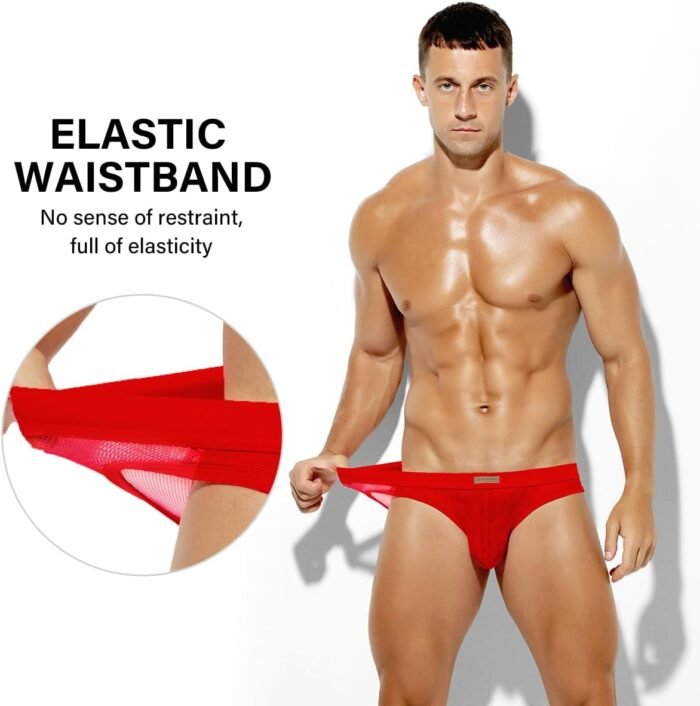 Arjen Kroos Men's Sexy Briefs Breathable Comfortable Mesh Underwear - Image 4
