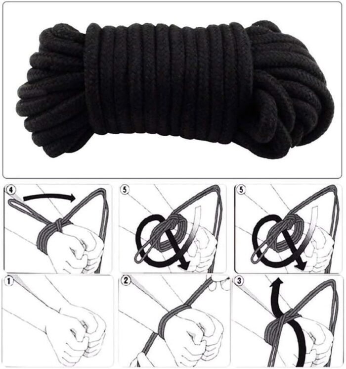 3Pcs Soft Cotton Sex Ropes Bondage Rope Restraint Kit for Adult Sex Games for Women & Men Couple BDSM Strap Use for Bed Restraints Game (3 Pcs) - Image 3