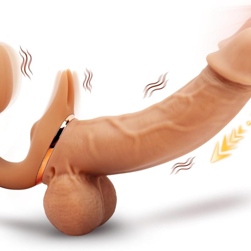 Strapless Strap On Thrusting Dildo Female Sex Toy with 9 Modes, Realistic G Spot Double Ended Dildo Vibrator Clit Stimulator Vibrating Butt Plug, Adult Anal Sex Toys for Women Lesbian Couples