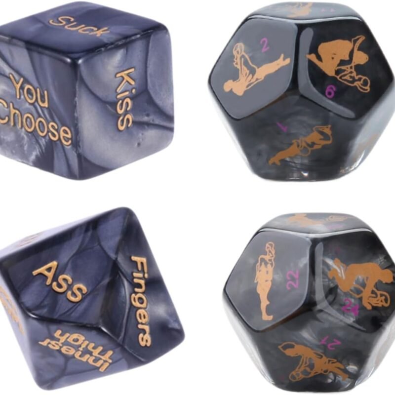 Sexy Dice Game for Couples – Fun & Intimate Adult Dice Set with 12-Sided Positions and 60 Actions – Unique Brushed Design, Perfect for Travel and Romantic Nights