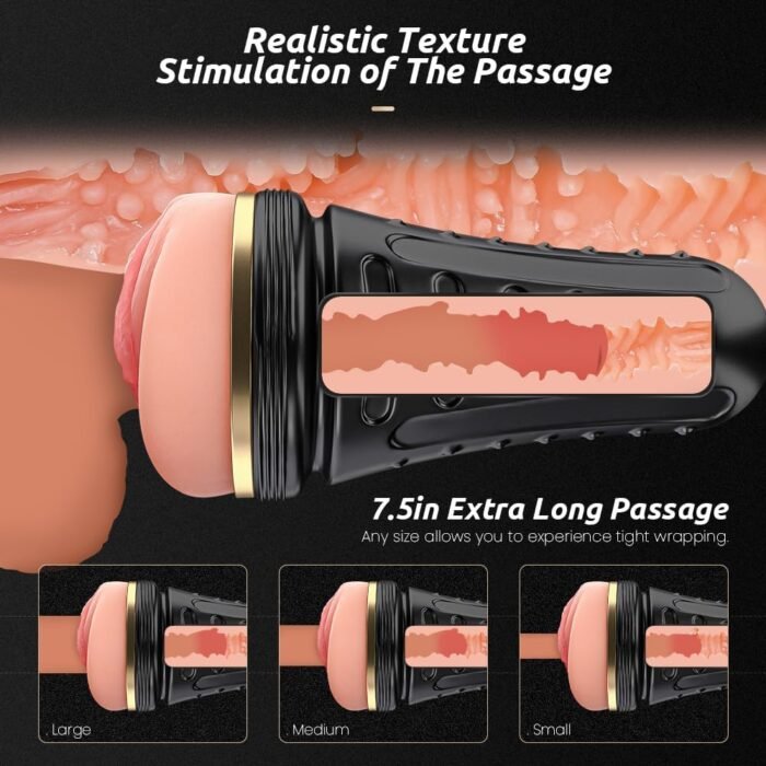 Male Masturbator,Kingdemer Realistic Pocket Pussy Vagina Textured with 7.5in Depth Lifelike Soft and Fleshy Texture,Penis Training Masturbators Sex Toy for Men - Image 2