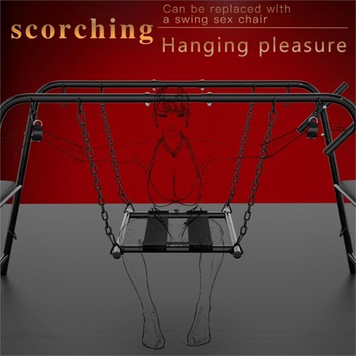 with Inflatable & Portable, Energy-Saving Sex Swing, Luxury Sex Love Chairs, SM Bed Restraint Frame Sex Chair, BDSM Training Instrument Unlock Multiple Poses, 250 kg Heavy-Duty Metal Swing Stand - Image 3