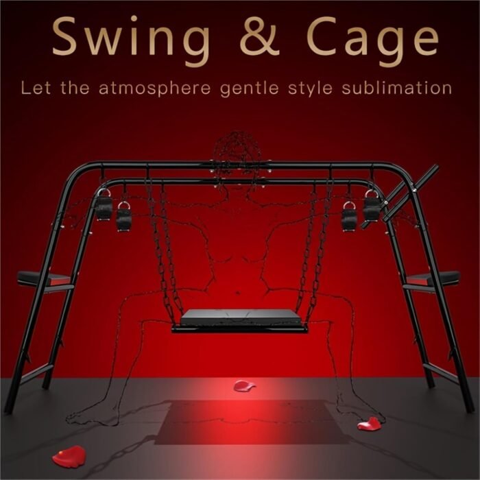 with Inflatable & Portable, Energy-Saving Sex Swing, Luxury Sex Love Chairs, SM Bed Restraint Frame Sex Chair, BDSM Training Instrument Unlock Multiple Poses, 250 kg Heavy-Duty Metal Swing Stand - Image 4
