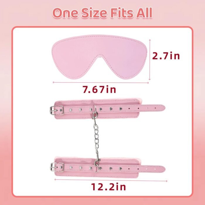 Sex Restraints Handcuffs BDSM Plush Blindfold Sleep Mask Wrist Ankle Cuffs for Couples Bondage Fetish Adjustable - Image 5
