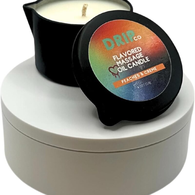 Drip Co Massage Candle - Soy Wax Aromatherapy Candle for Relaxing Oil Therapy, TikTok Trend, Scented Candles for Couples, Spa Essentials, Elegant Massage Experience Massage Candle (Peaches & Cream)