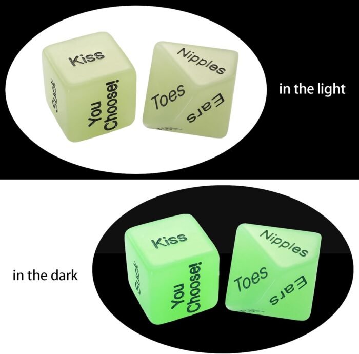 Naughty Sex Dice Set for Adults Couple Funny Glow in The Dark Love Dice for Anniversary Valentines Couple Game Choices,60 Ways to Play - Image 3