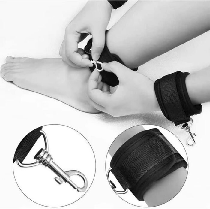 Sex Bondage BDSM Kit, Under King/Queen Bed Restraints Set with Adjustable Hand Cuffs Ankle Cuff, Sex Restraints Straps Adult Sex Toys Bondage Gear & Accessories for Couples Sex Play SM Games - Image 3