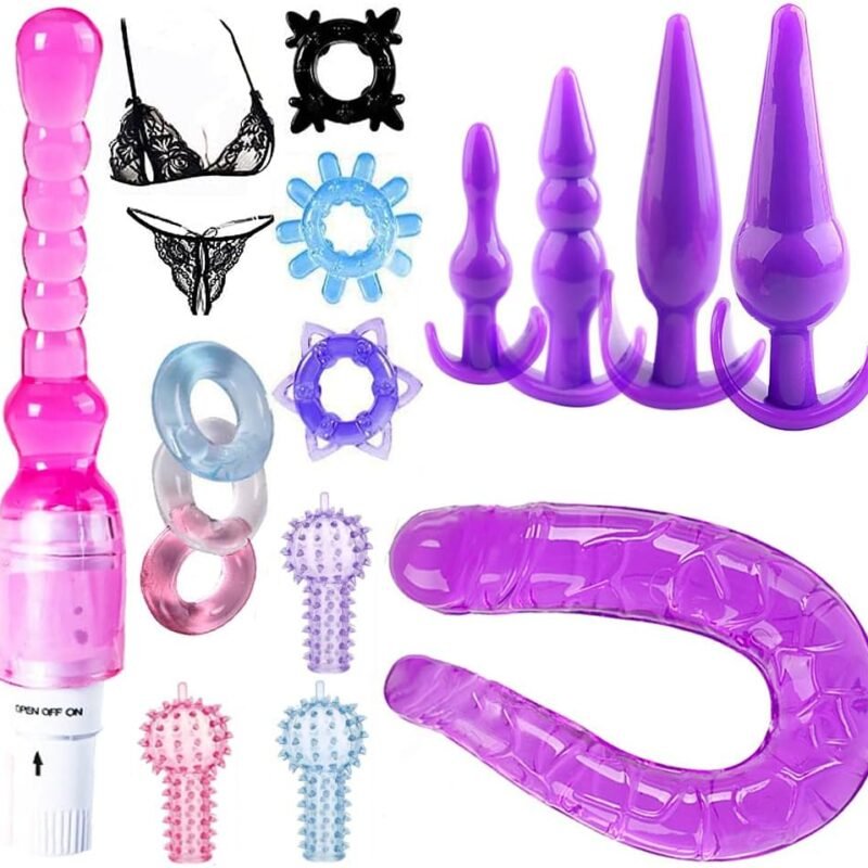 Anal Plug Beads Training Sets 16 Pcs BDSM Bondage Restraint Strap SM Sex Toys for Women and Couples