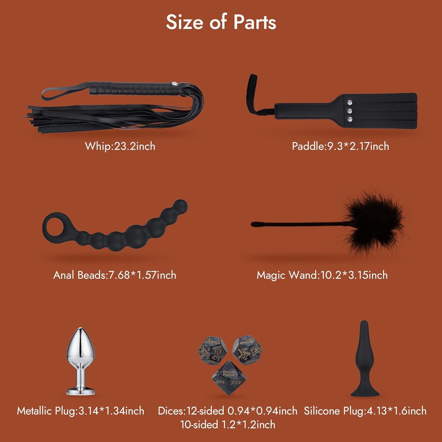 Sex Bondage BDSM Kit Restraints - UTIMI Upgrade Restraint Sets with Adjustable Handcuffs Collar Ankle Cuff Dice Beads Anal Plug Adult Games Sex Toys for Men Women and Couples Foreplay | 17PCS - Image 6