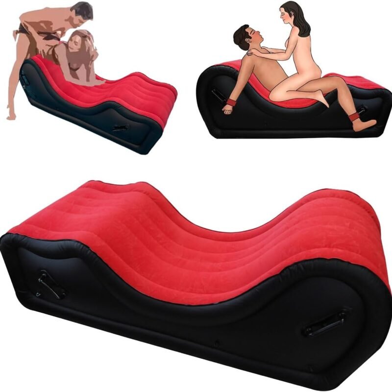 Inflatable Sex Sofa Chair with Automatic Air Pump, Yulike Sex Bondage Furniture for Couples BDSM Games, Adult Sex Toys Ramp Cushion Pillow for Women Sexual Pleasure, Red