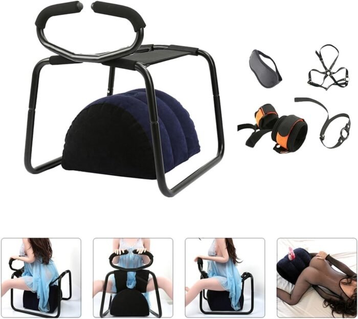 with Inflatable & Portable, Energy-Saving Sex Chair with Handles Love Sex Furniture Erotic Chair, Multifunction Inflatable Pillow Position Sex Toy Multifunction, for Couples - Image 2