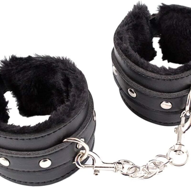 Adjustable Handcuffs Ankle Bracelets SM Adult Plush PU Leather Bondage Fetish Handcuffs Kit Cuff Restraint Set Sex Toy, Rbenxia Handcuff Restraints Adult Sex Toys Black
