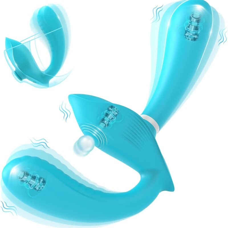 Strapless Strap-On Dildo Lesbian Sex Toys, Double Ended Dildo Adult Toys with 10x10x10 Vibrations, Anti-Slip Silicone G Spot Dildos Wearable Vibrator, Vibrating Strapon Sex Toy for Women Couples