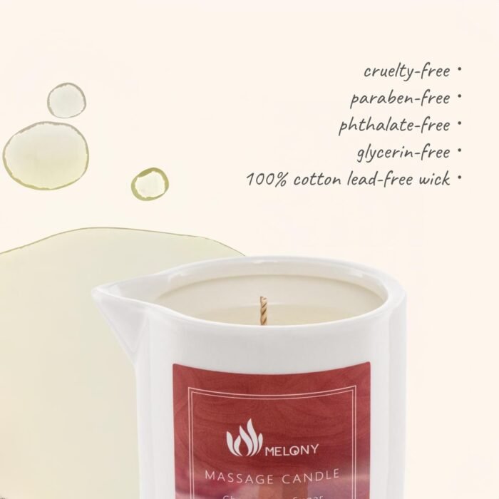 MELONY Massage Candle - Holiday Candle Gifts for Women & Men - Moisturizing Body Oil Candle for Home Spa - Body Massage Oils & Lotion Candle - 8.1oz (Champagne Sugar) - Image 7