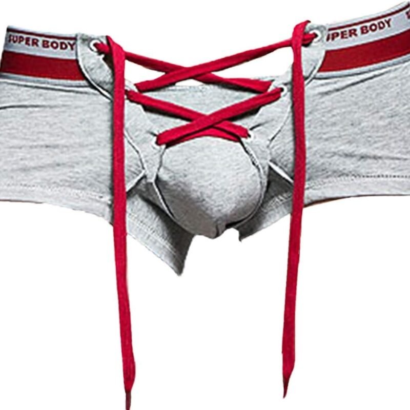 Banana Bucket Men's Sexy Lingerie Cotton Tie Rope Cute Boxer Brief Underwear Panties