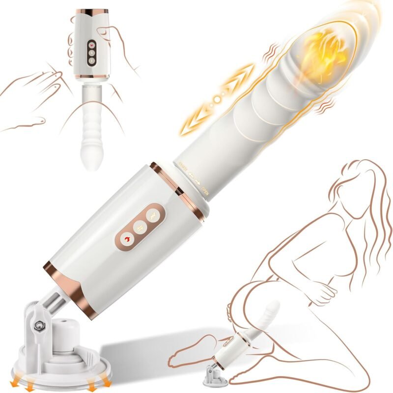 Sex Machine Thrusting Dildo Vibrator Adult Sex Toys for Women Men G Spot Clitoral Anal Play, Dildo Machine Rotatable Switch 7 Vibrating Thrust Modes Smart Heating Big Suction Cup Anal Toys for Couple
