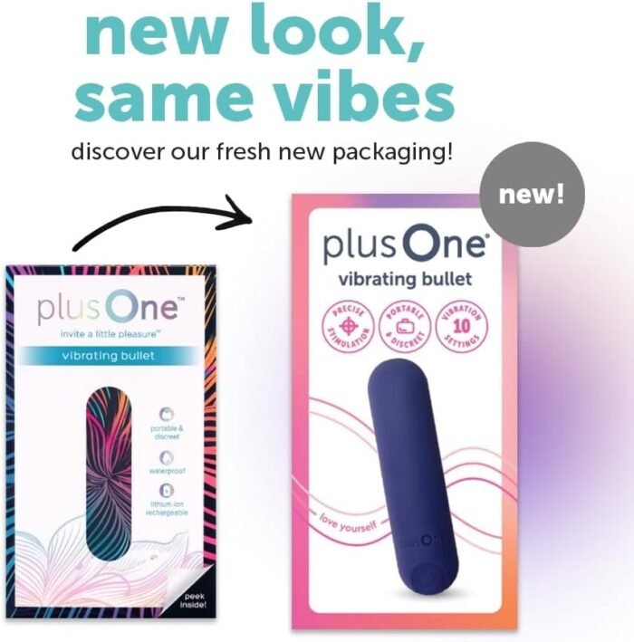plusOne Bullet Vibrator for Women, Mini Vibrator Made of Body-Safe Silicone, Fully Waterproof, USB Rechargeable, Personal Massager with 10 Vibration Settings, Purple - Image 8