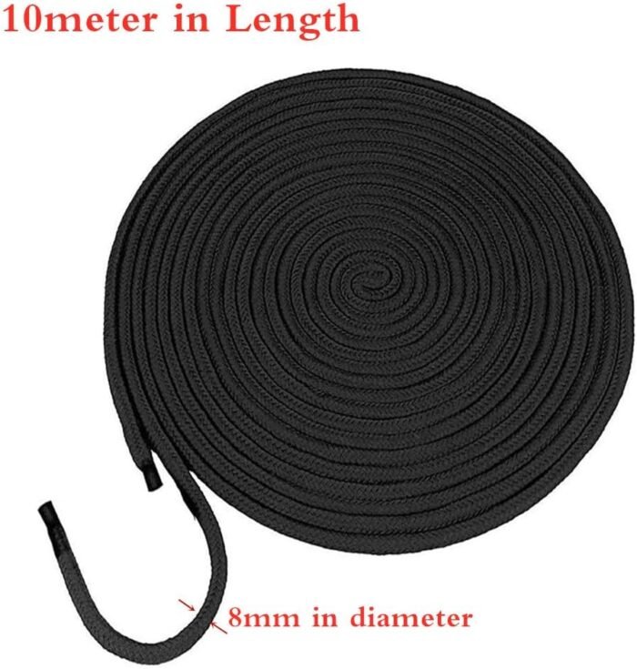 32 feet/10m BDSM Bondage Soft Cotton Rope for Sex Restraints for Couples 8mm Soft Silk Rope Solid Braided Twisted Ropes Black - Image 2
