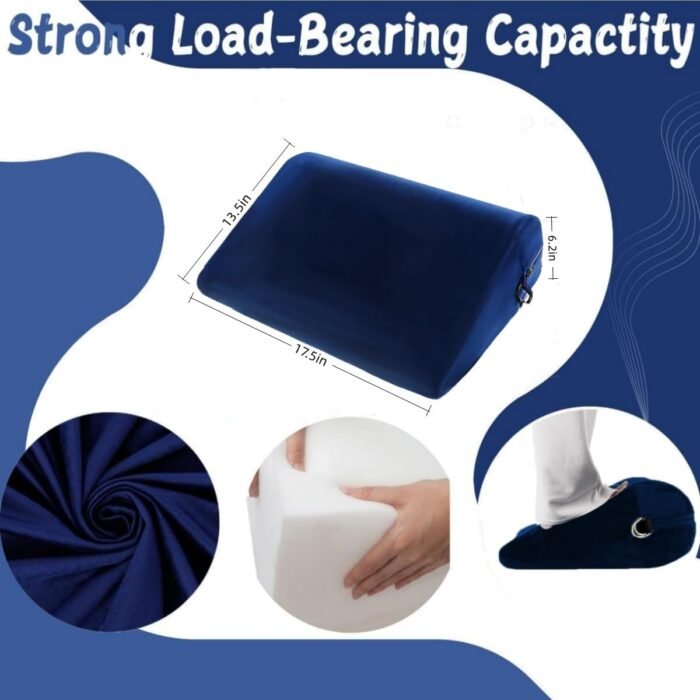 Sex Pillow Foam Sex Furniture Position Pillows with Restraints Handcuffs Set BDSM Bondage Foam Ramp Cushion with Wrist Cuffs Multifunctional Sex Toys Pillows for Couples (Blue) - Image 4