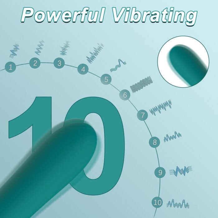 G Spot Vibrator Dildo with 10 Vibration Modes, Tuitionua Soft Silicone Powerful Vibrating Massagers for Clitoral Vagina and Anal Stimulation, Adult Sex Toys for Women or Men(Green) - Image 3