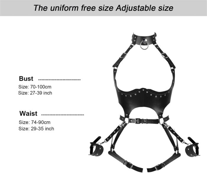 FOTN Women Punk PU Leather Body Waist Belt Bodysuit Bondage Body Harness Belt Sexy Lingerie Leg Garter BT1 - Image 5