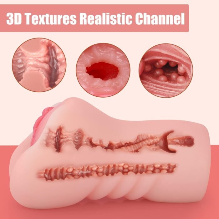 Male Masturbators Adult Sex Toys with 3D Realistic Textured Pocket Pussy and Tight Anus Sex Blowjob Stroker,Penis Training Masturbator Anal Play Sex Doll for Men (Flesh) - Image 2