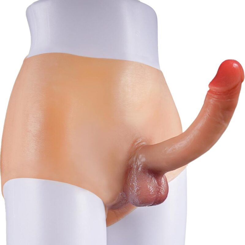 Realistic Strap on Dildo Harness Dildo Panties, Silicone Wearable Dildo Underwear Lesbian Sex Toys, Transgender Clothing Strapon with 7" Solid Dick, Strapless Dildos Pegging Toys for Women & Couple