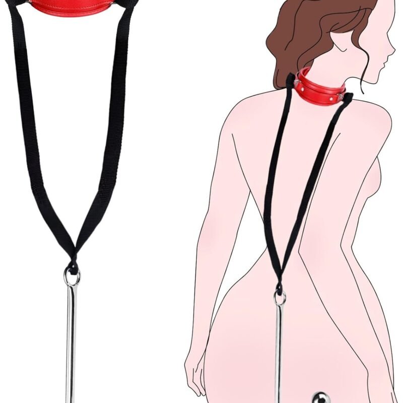 BDSM Anal Hook Sex Bondage Restraint Set with Leather Chain Leash Collar,Stainless Steel Anal Trainer Ball Adult Sex Toys for Men,Adjustable Harness Restraints Kit for SM Couple Role Play Fetish Toy