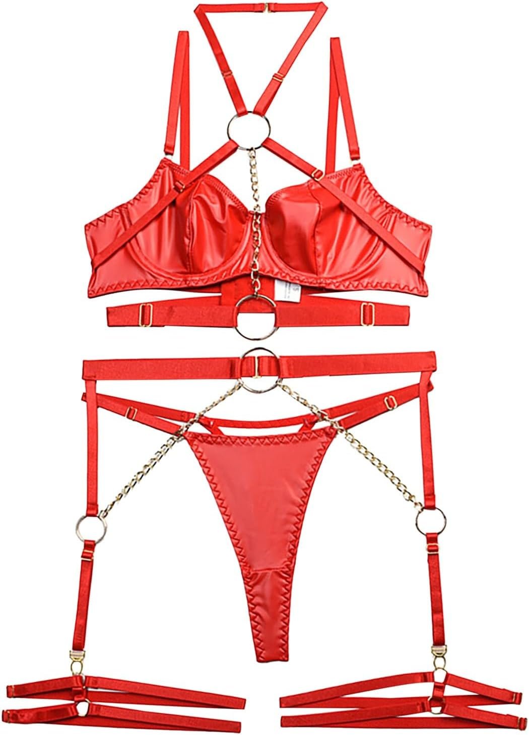 Womens Lingerie Fishnet Dress Strap Sexy Lingerie Jumpsuit Garter Lingerie Sets Naughty Lingerie Black Lingerie For