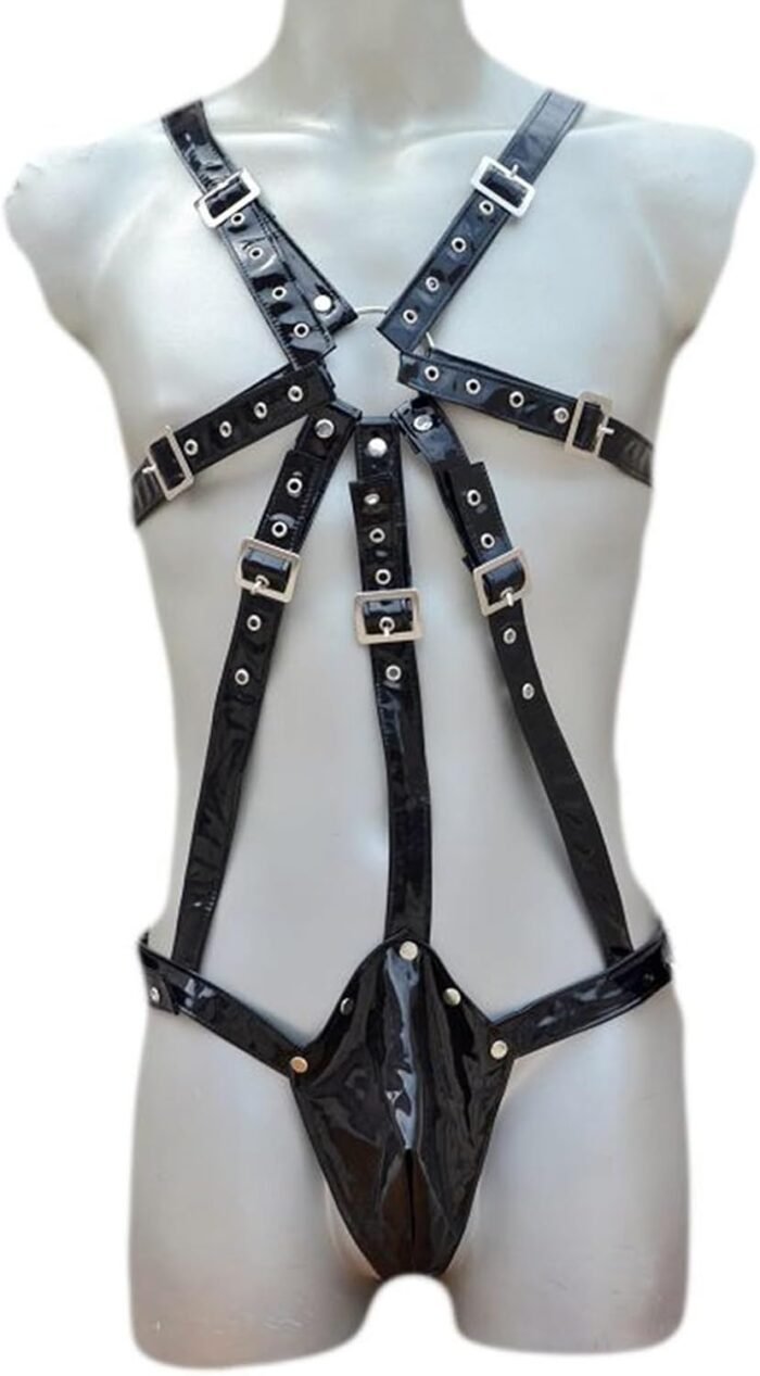 PU Leather Harness For Men Body Chest Belt Sexy Clubwear Male Bdsm Clothes Lingerie for Sex - Image 4