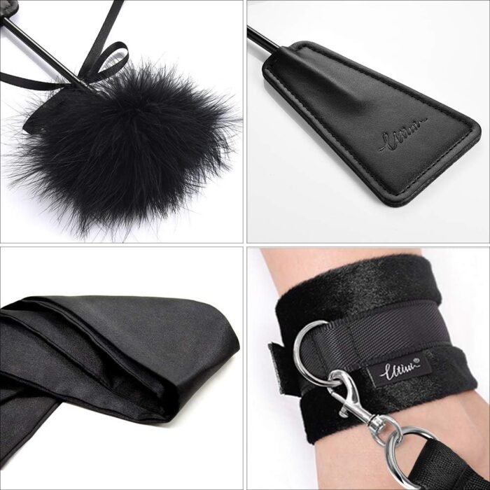 Sex Bondage BDSM Kit UTIMI Restraints Set Sex Toys with Hand Cuffs Ankle Cuff Bondage Collection & Blindfold & Tickler Included - Image 4