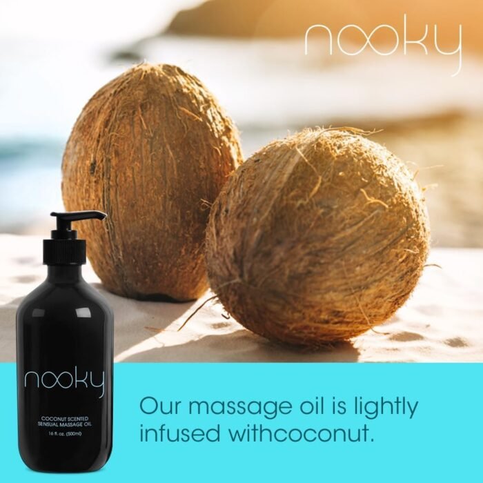 Nooky Massage Oil with Fractionated Coconut Oil for Massaging 16 Ounce (Coconut) - Image 6