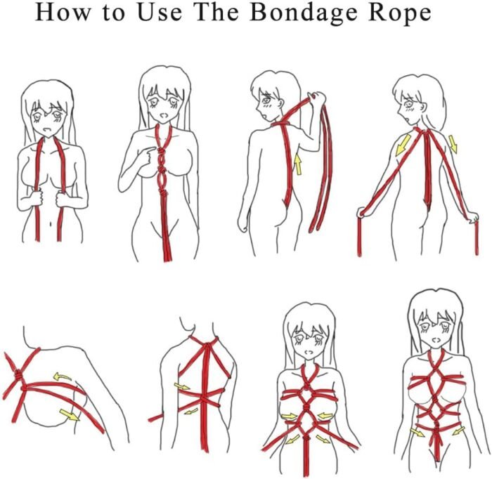 3Pcs Soft Cotton Sex Ropes Bondage Rope Restraint Kit for Adult Sex Games for Women & Men Couple BDSM Strap Use for Bed Restraints Game (3 Pcs) - Image 4