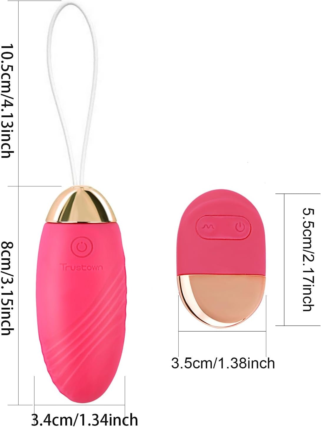 Bullet Vibrator Remote Control Trustown Egg Vibrator for G spot Clit Stimulation Soft Silicone Wearable Rechargeable Waterproof 10 Vibration Modes Adult Sex Toy for Women and Couples - Image 6