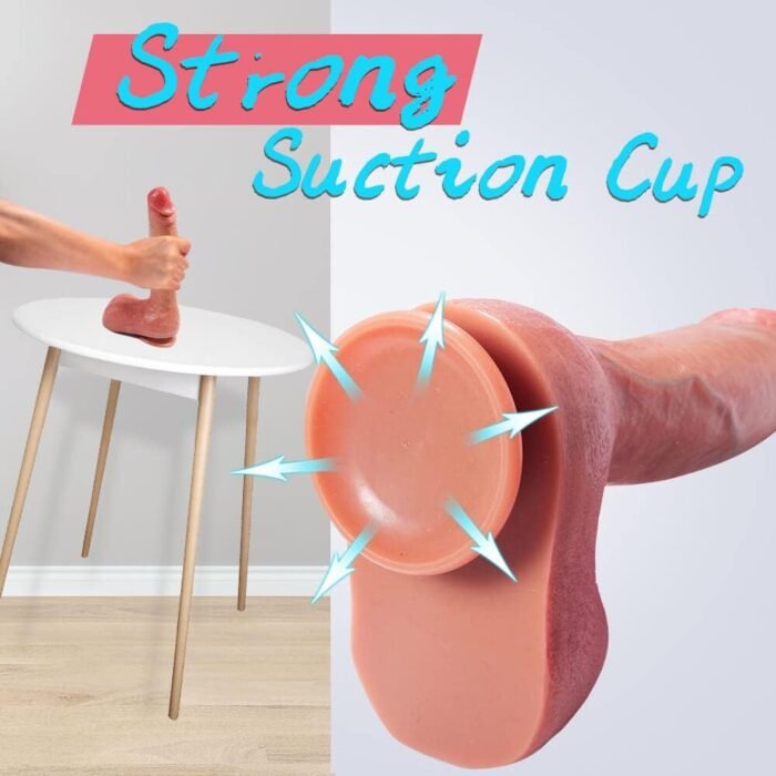 Realistic Dildo Feels Like Skin, 8.66inchs Soft Dildo with Strong Suction Cup, Thick Dildo, Adult Sensory Toys, Sex Toys for Couples Male & Female & Gays Flesh Cobulipo - Image 5