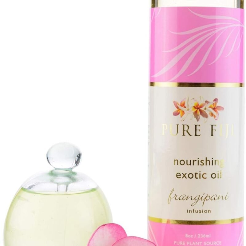 PURE FIJI Nourishing Exotic Body Oil - Natural Coconut Oil for Skin in Bath & SPA with Vitamin E - Body Oil, Massage Oil, Body Lotion For Women and Men, Frangipani, 8oz