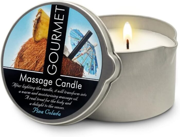 Gourmet Collection Piña Colada Massage Candle for Couples - Moisturizing & Hydrating Skin Care Body Massage Oils Candle - Natural, Vegan (6.76oz) 2344