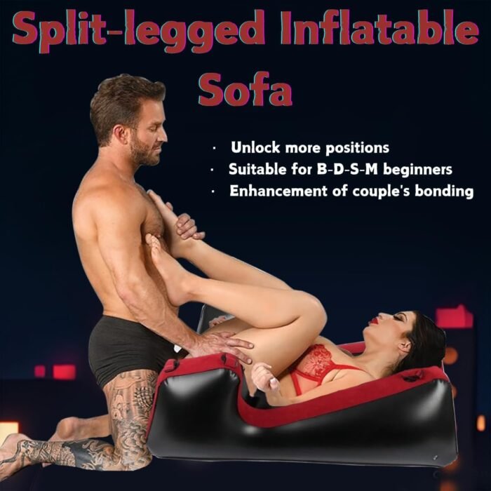 Sex Sofa Inflatable with Electirc Inflator Sex Furniture Split Leg Type Sex Chair Cushion Ramp with Bondage BDSM Position Support Pillow Multifunctional Ramps for Couple Position Adults Toys - Image 3
