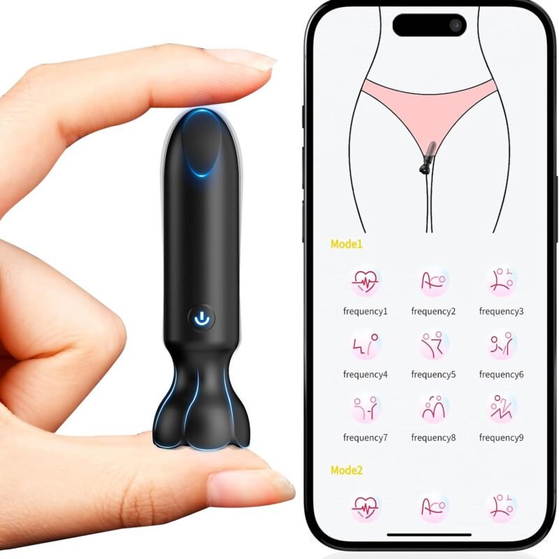 Mini Bullet Vibrator Adult Toys - Vibrators App Controlled Female Sex Toys with 9 Vibration Modes, Lipstick G Spot Dildo Clitoral Vibrator, Long Distance Discreet Vibrator for Women & Couples (Black)
