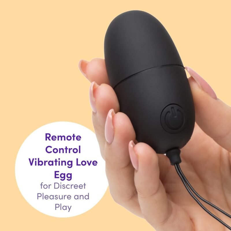 Lovehoney Secret Sensations Vibrating Egg - 3 Inch Bullet Vibrator with Remote Control - Smooth Vibrator for Women with 10 Speeds & Patterns - Black