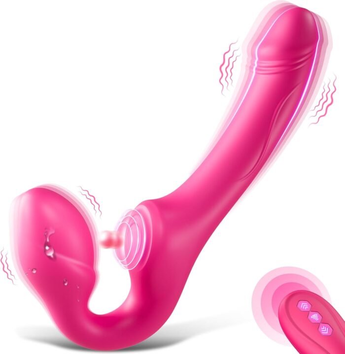 Strapless Strap-On G-Spot Dildo Vibrator with 10 Modes & Remote Control, Dreamyslut Anti-Slip Silicone Realistic Double-Ended Vibrating Butt Plug, Adult Anal Sex Toys for Women Lesbians Couples - Image 8