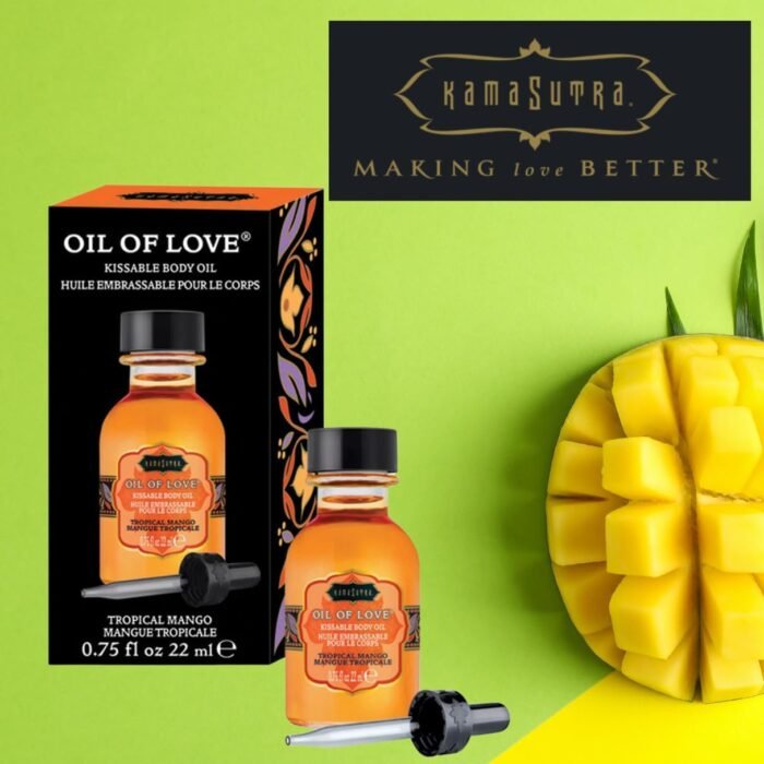 KAMA SUTRA Oil of Love Tropical Mango - .75 fl oz - Kissable Warming Body Topping for Oral Foreplay Fun. Delicious Lickable Flavor for Couples, Women, and Men. Water-Based. - Image 4