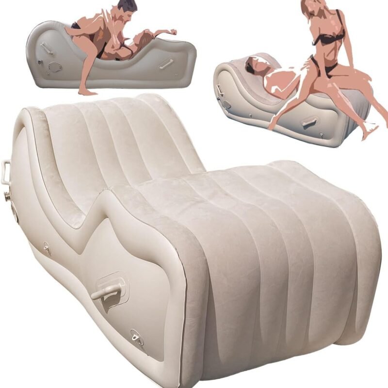 Automatic Inflatable Sex Furniture Sofa for G Spot Position Aid, Sex Bondage Chair Cushion Bed, Woless Adult Sex Toy for Couple, Auxiliary Ramp Pillow for Valentine's Day Gift Couple Sexual Pleasure