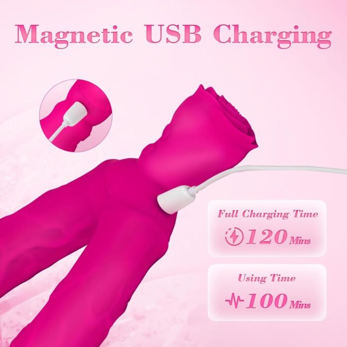 Double Dildo Lesbian Sex Toys, 15.75" Lesbian Dildo Double Ended Sided Headed Dildo & Anal Dildo with 10 Vibrating Modes, Long Dildo Strapless Dildo Rose Women Couple Gay Sex Toys - Image 4
