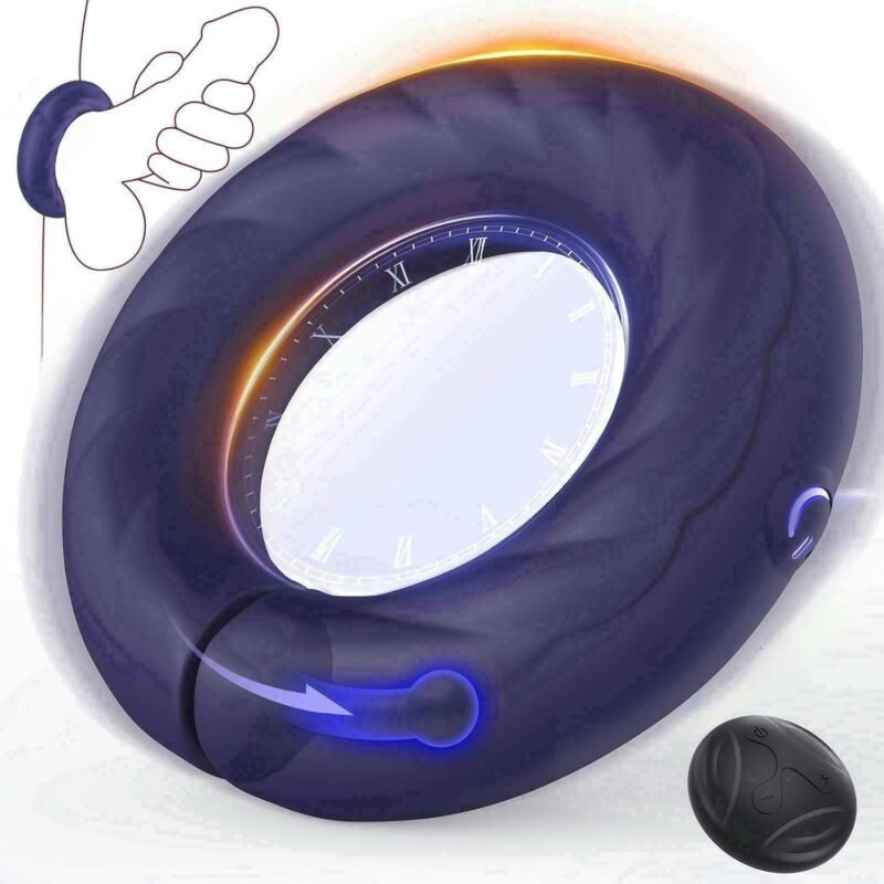 Male Sex Toy Vibrating Cock Ring, Adult Sex Toys for Men Automatic Adjustable 10 Vibration Modes Soft Silicone Penis Ring, Couples Sex Toy Adult Toy Foreplay Tool, Male Sex Toys Adult Sex Toys & Games