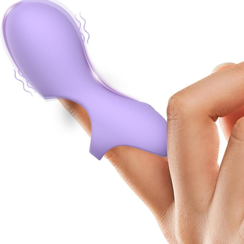 Intense Finger Vibrator for Couples - Powerful Sexual Stimulation Toy for Women with Nipple and Clitoral Sensation - Sexual Pleasure Tools for Women Mini Vibrator Couples Sex Toys (Purple)