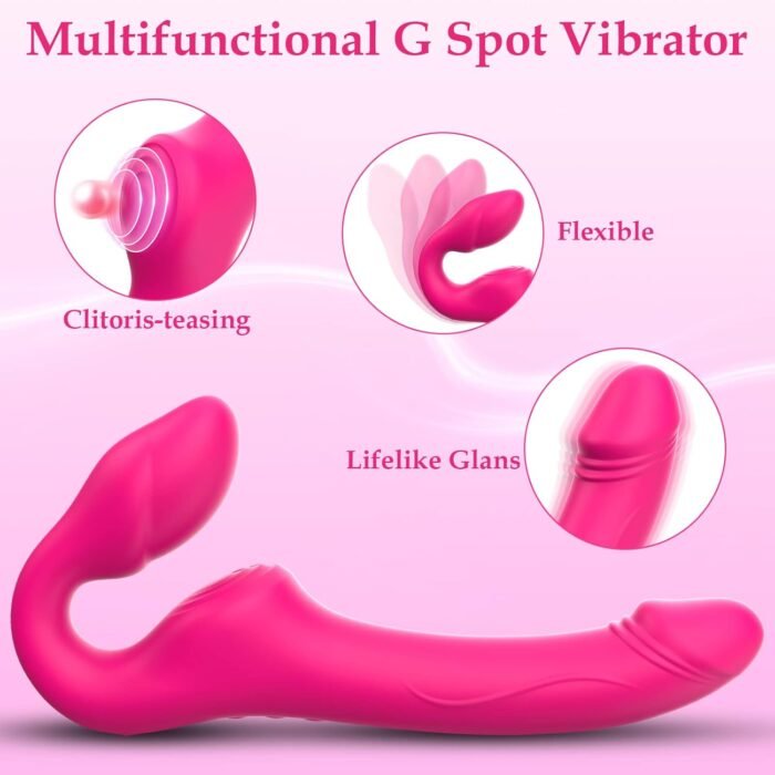 Strapless Strap-On G-Spot Dildo Vibrator with 10 Modes & Remote Control, Dreamyslut Anti-Slip Silicone Realistic Double-Ended Vibrating Butt Plug, Adult Anal Sex Toys for Women Lesbians Couples - Image 4