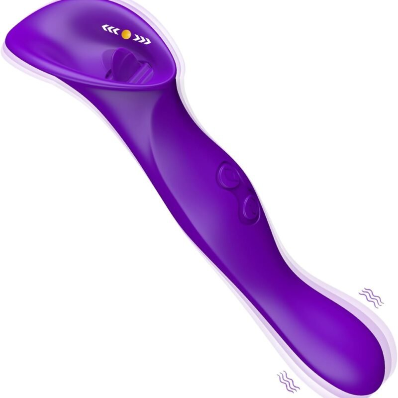 G Spot Dildo Vibrator Adult Sex Toys for Women, Rose Clitoral Stimulator for Female with 9 Tongue Licking & Vibration, Anal Vaginal Massager Sex Toy Games Nipple Licker for Couples Foreplay